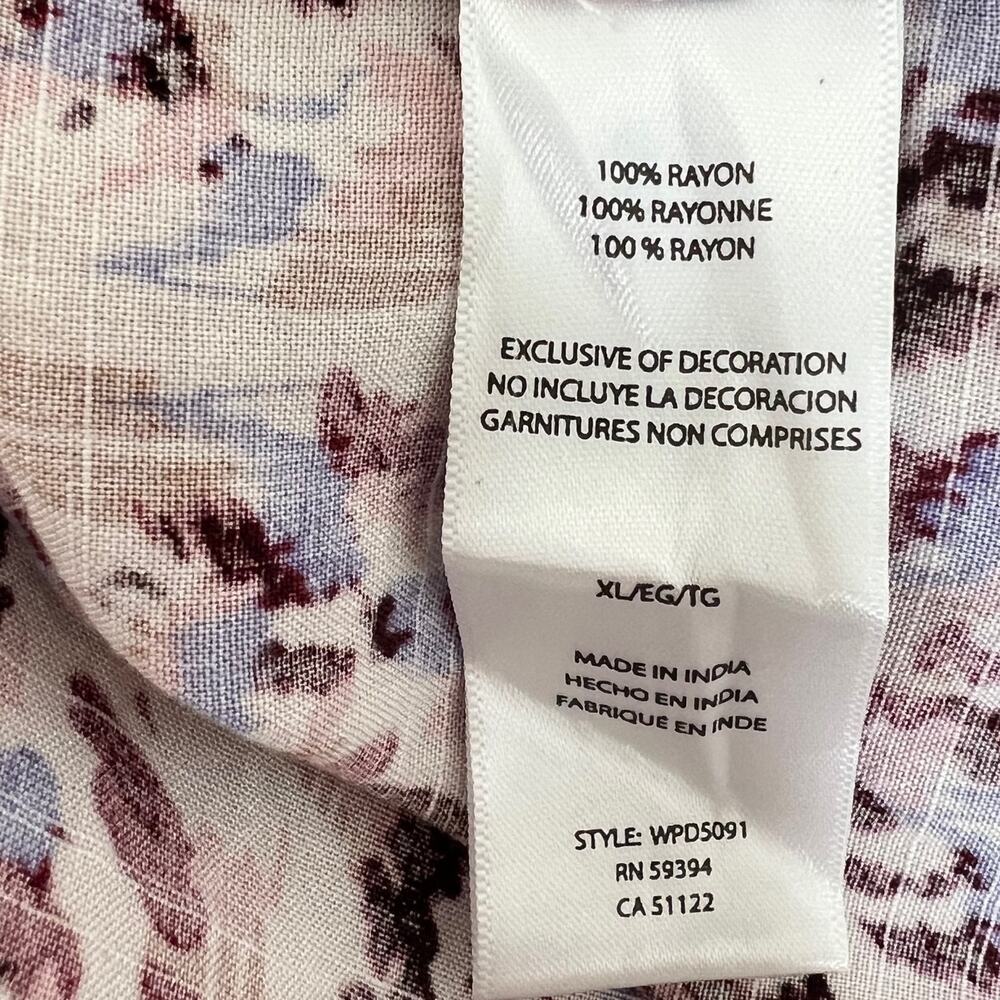Beachlunchlounge Womens Dress XL Multicolor Abstract Tiered Midi Prairie Boho - Picture 5 of 6
